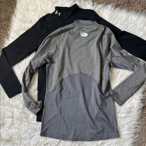 Under Armour coldgear fitted Black and Gray Long Sleeve Shirts